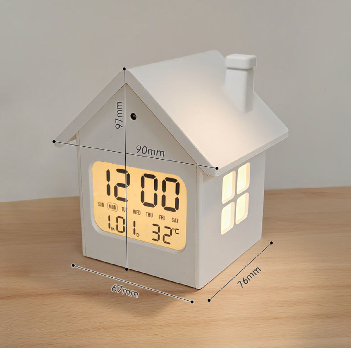 Cute Digital Alarm Clock with Calendar