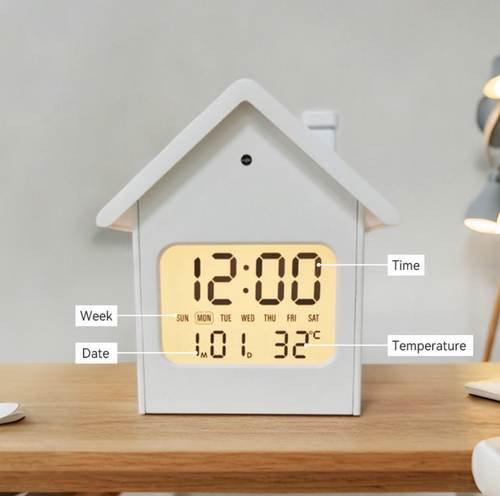Cute Digital Alarm Clock with Calendar
