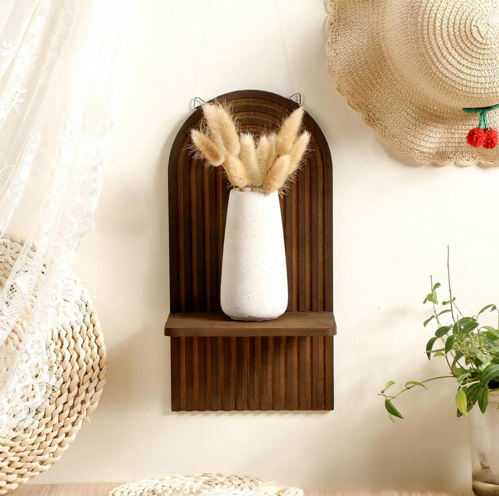 Wooden Arched Wall Shelf