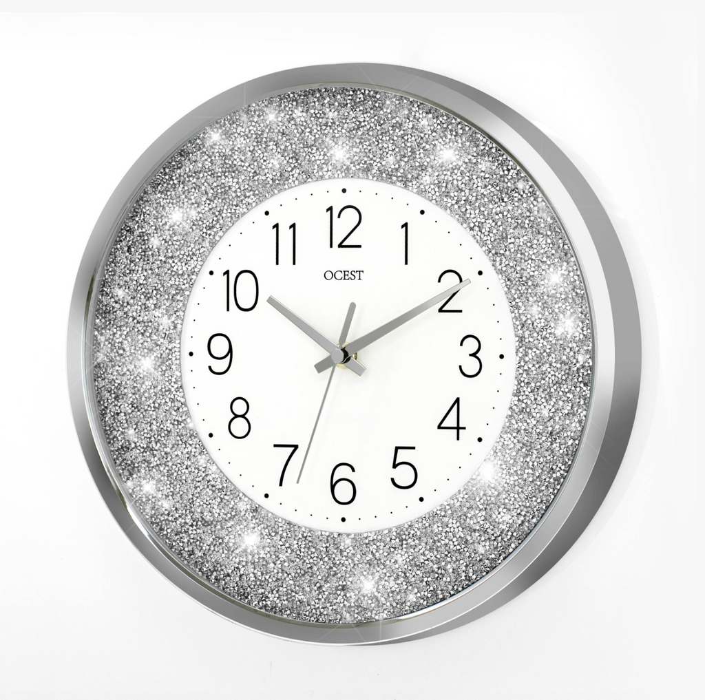 Glitter Blue LED Wall Clock