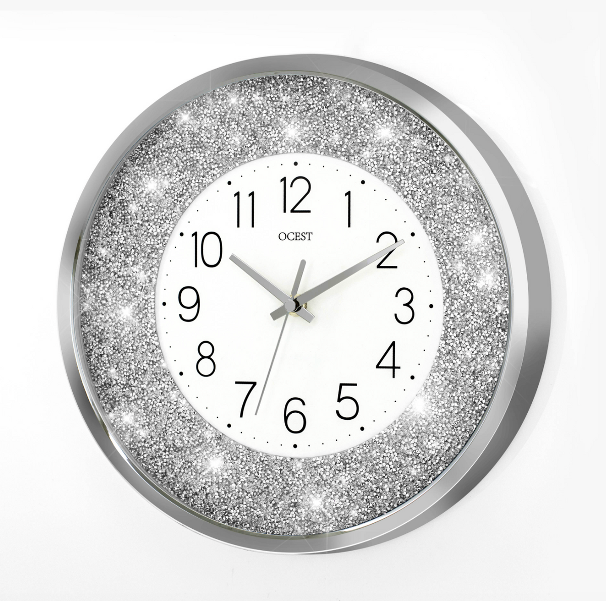 Glitter Blue LED Wall Clock